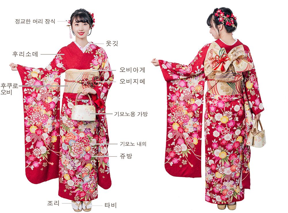 성인식 후리소데(헤어스타일링포함)