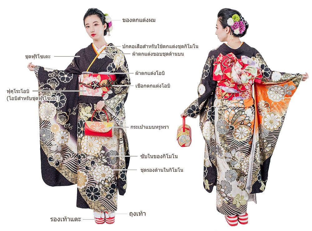 เซทกิโมโนฟุริโซเดะแบบหรูหรา
